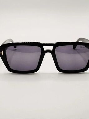 Tom Ford Black Frame Sunglasses with Dark Gray Lenses